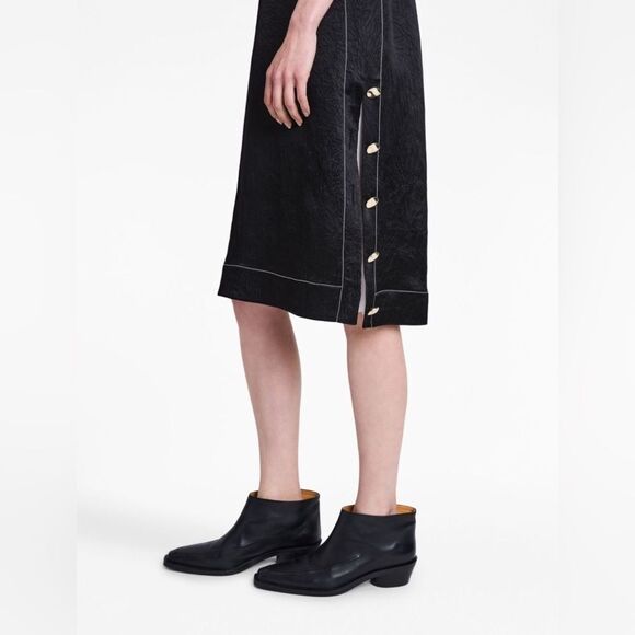 Proenza Schouler Crushed Satin Cowl Neck Midi-Dress size 6 - Picture 3 of 13